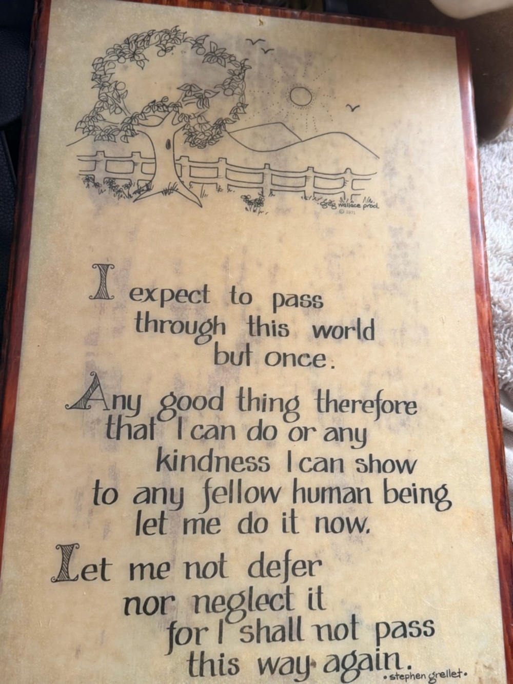 Framed Inspirational Quote Wall Art - Vintage Script 12x18”